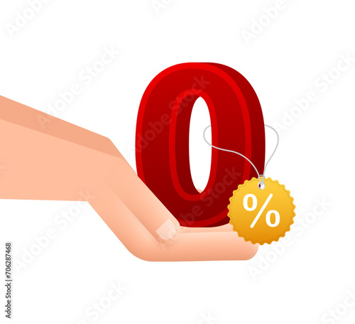 Zero Commission Promotional Banner Vector Illustration with 3D Effect and Discount Tag
