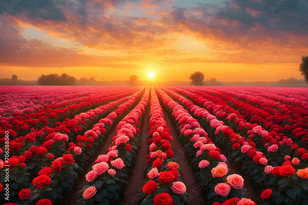 Vivid Colors Roses Field (PNG 8640x5760)