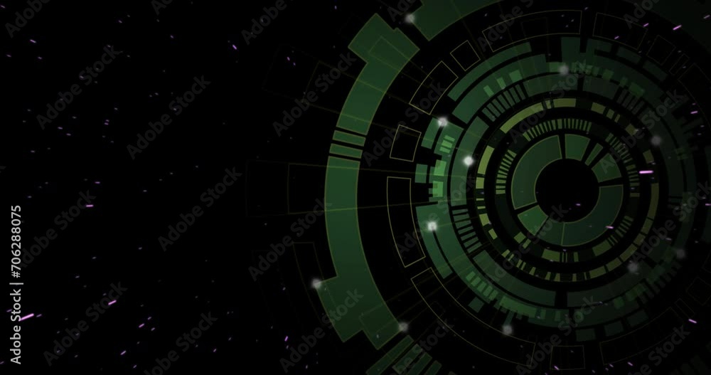 Animation of scope scanning and data processing over dark background Animation of scope scanning and data processing over dark background