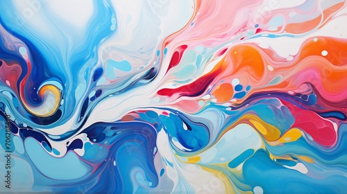 isolated fluid acrylic swirls in various hues on a white background, highlighting the organic and captivating patterns of this visually stunning art piece.