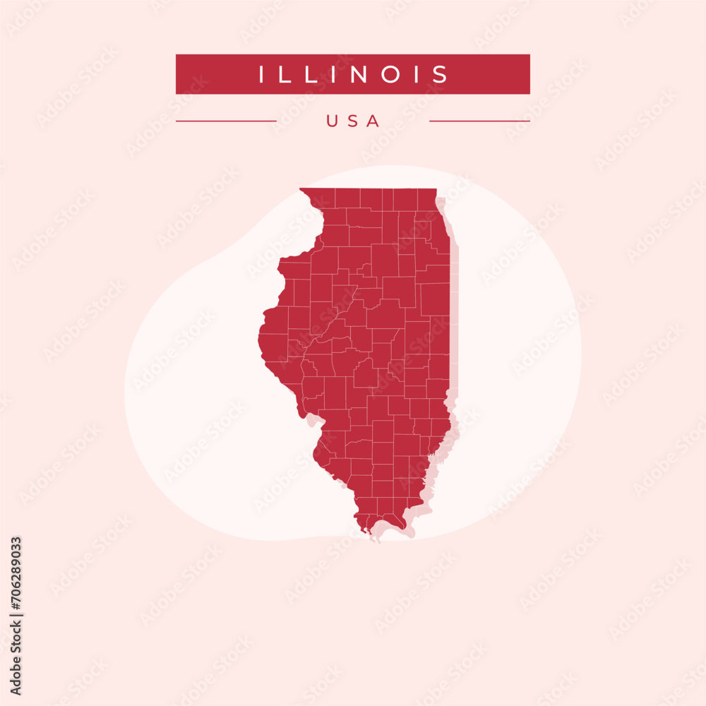 Vector illustration vector of Illinois map Illinois