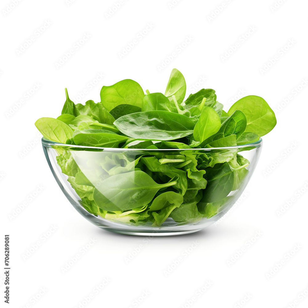 bowl of salad with a green leafy vegetable on transparent background created with Generative Ai bowl of salad with a green leafy vegetable on transparent background created with Generative Ai