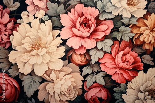 adorable arrangement of multicolor flowers background generative ai