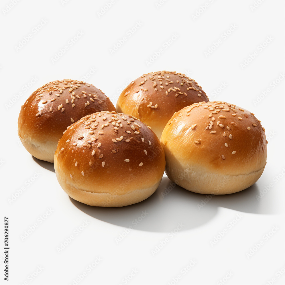 resh backed centre filled buns on transparent background created with Generative Ai