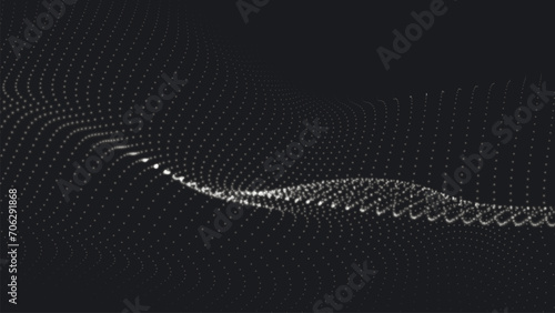 Abstract digital wave of particles. Futuristic point wave. Technology background vector. 3D rendering.