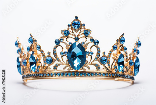 Beautiful Tiara With Blue Stones - Elegant Headpiece for Special Occasions photo
