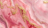 Abstract background, pink marble with textured veins in stone, gold leaf and sparkle, painted marbled surface, pink color, luxury marble background.