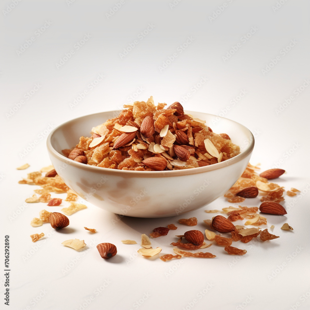 fresh bowl of crushed nuts on transparent background created with Generative Ai fresh bowl of crushed nuts on transparent background created with Generative Ai