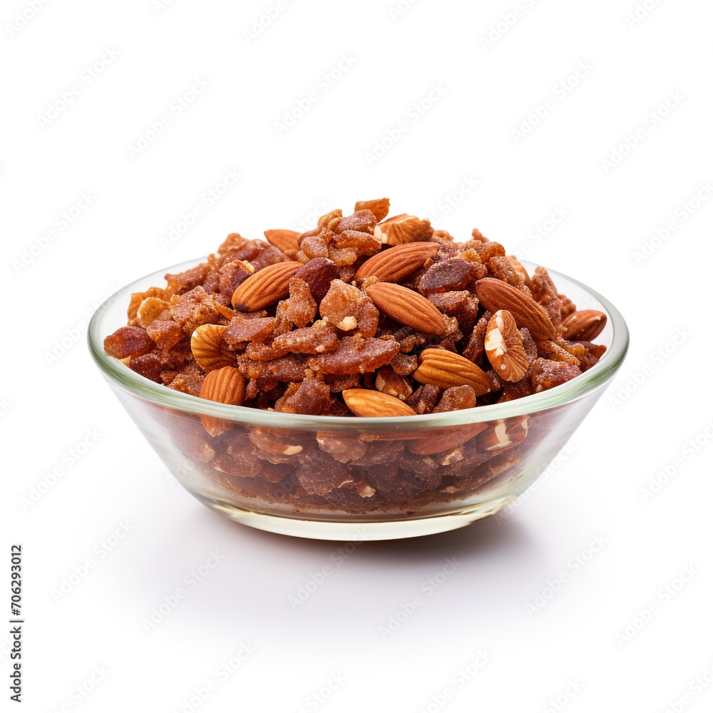 fresh bowl of crushed nuts on transparent background created with Generative Ai fresh bowl of crushed nuts on transparent background created with Generative Ai