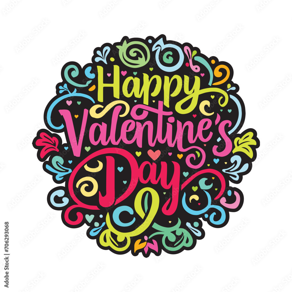Happy Valentines Day graffiti typography art illustration Happy Valentines Day graffiti typography art illustration