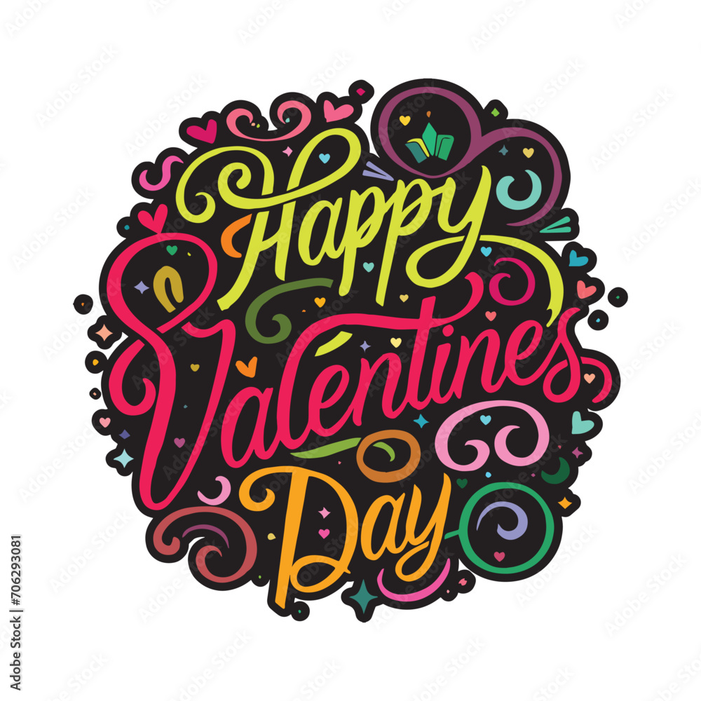 Happy Valentines Day graffiti typography art illustration Happy Valentines Day graffiti typography art illustration