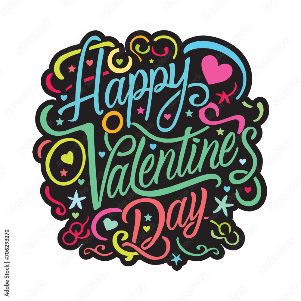 Happy Valentines Day graffiti typography art illustration Happy Valentines Day graffiti typography art illustration