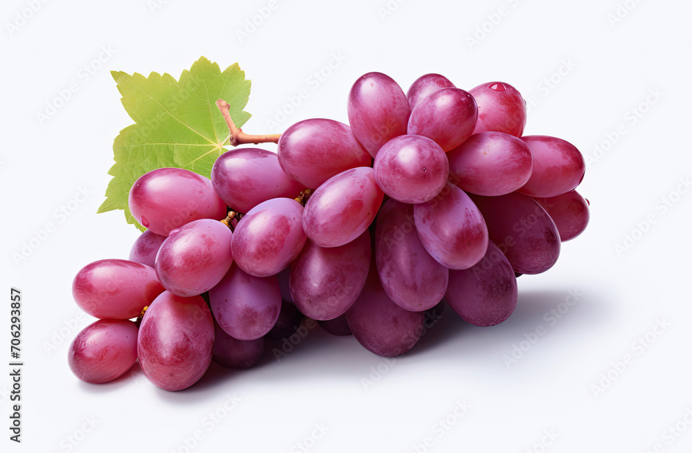 Assorted Red Grapes With Fresh Green Leaf on Display Assorted Red Grapes With Fresh Green Leaf on Display
