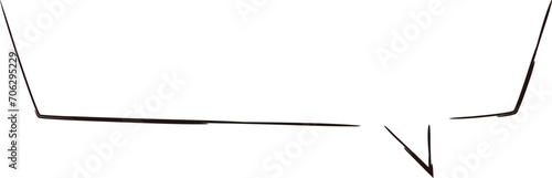 Square handwritten speech bubble frame, slim marker style

