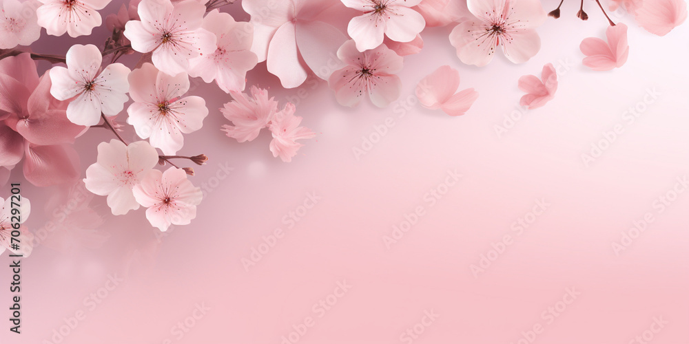 Spring time beautiful background with spring blooming cherry blossoms, Blossoming light pink sakura flowers.