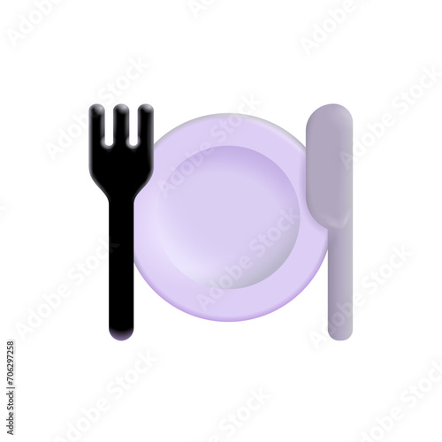 Fork and Knife with Plate