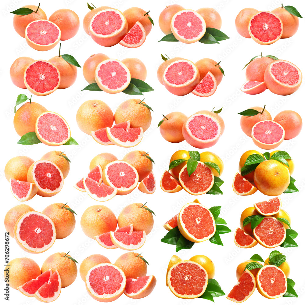 Set of grapefruit isolated Set of grapefruit isolated