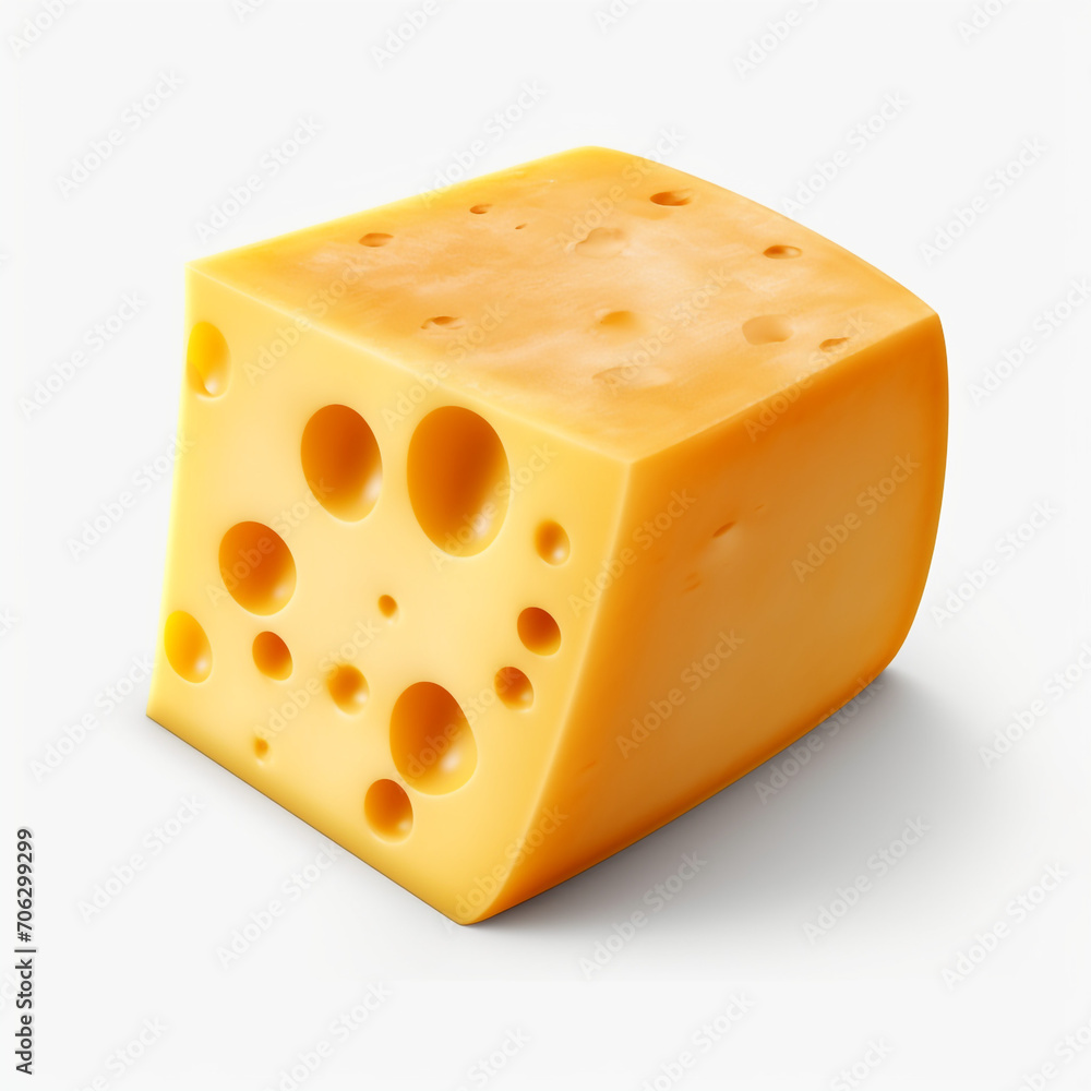 piece of cheese with a square shape on transparent background piece of cheese with a square shape on transparent background