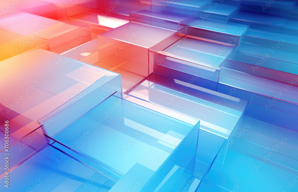 Abstract background with colored blocks, generative AI Abstract background with colored blocks, generative AI