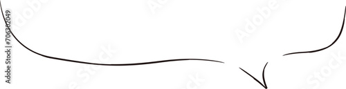 Round handwritten speech bubble frame, slim marker style
