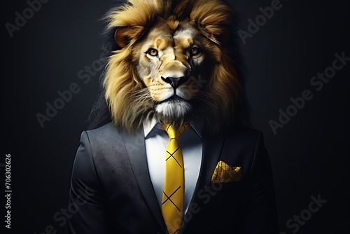 a lion in suit