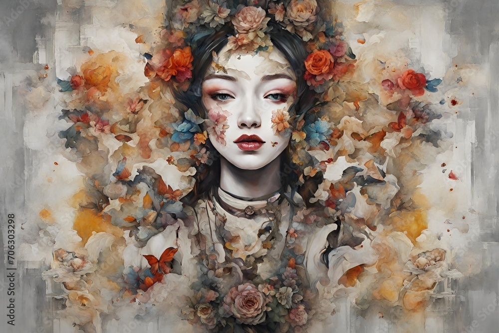 Artwork that combines elements of classic and modern art styles