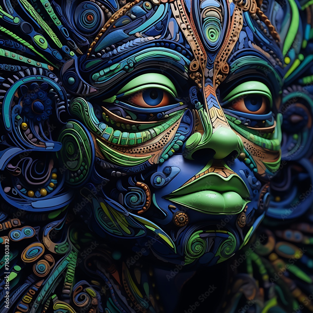 Ornamental Expressions: Creative Artistic Face Ornamentation, Artistry Unleashed: Innovative and Expressive Face Ornament Art, Ornamental Elegance: Intricate and Creative Face Artistry.