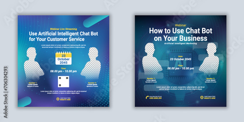 Digital marketing artificial intteligence social media business template gradient mesh background