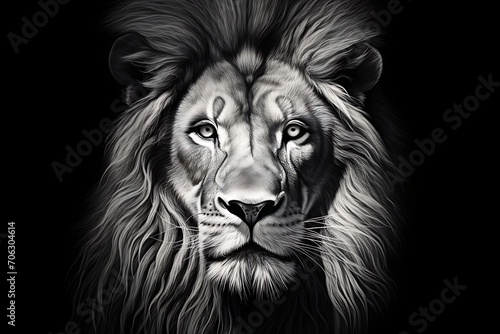 Eyes Glowing Through Ebony  A Lion s Courage Ignites the Night