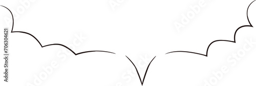 Spiky handwritten speech bubble frame, slim marker style
