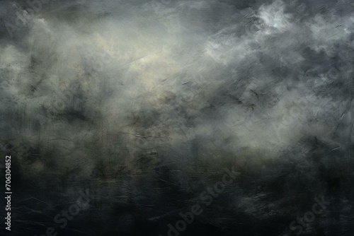 Abstract artwork depicting a dark sky with textured clouds as a weather background. Generative AI