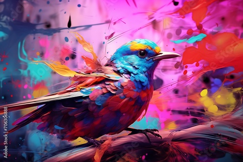 colorful bird mockup art © George Designpro