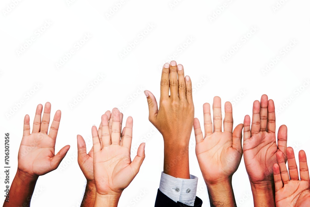 Diversity of Business Hands Raised