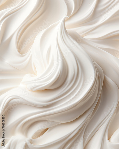 ホイップクリーム、生クリームの写真(高級、牛乳) A picture of whipped cream . Generative AI  photo
