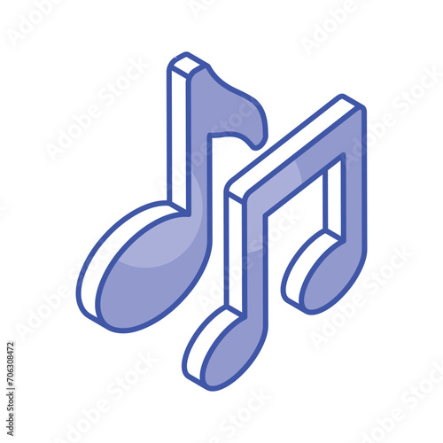 Take a glimpse at this creatively crafted music notes vector design in isometric style