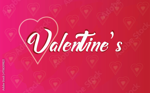
Happy Valentine's day text, hand lettering typography poster on
red gradient background.
Vector illustration. Romantic quote postcard, card, invitation, banner template.