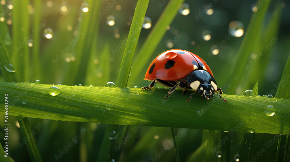 Obraz premium ladybug on grass