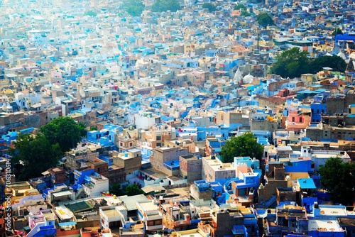 Aerial view of Jodhpur Blue City. Jodphur, Rajasthan, India © Luminita