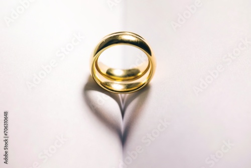 Golden wedding ring on book