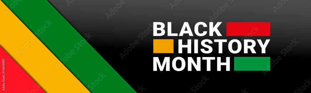Black History Month Banner, with Copy Space Black History Month Banner, with Copy Space