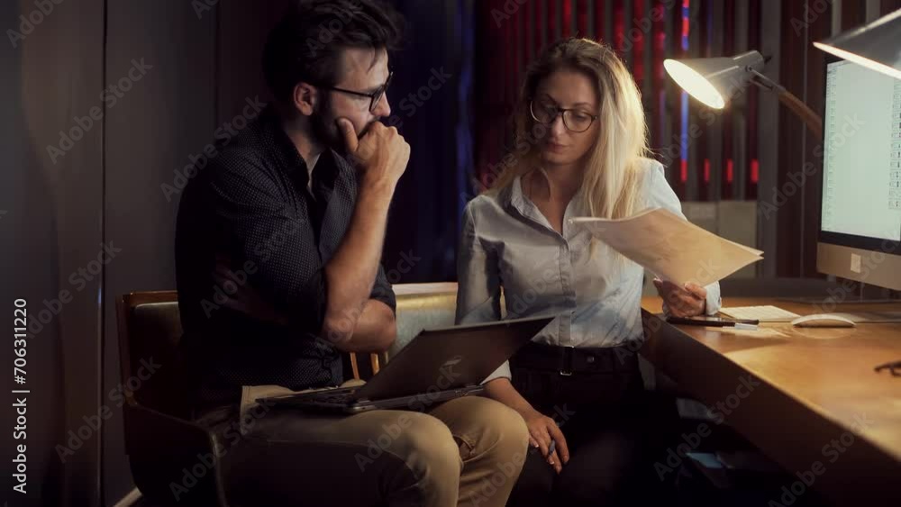Traders analyzing their financial data Traders analyzing their financial data