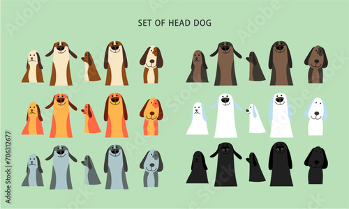 a set collection of cute expression dog illustration