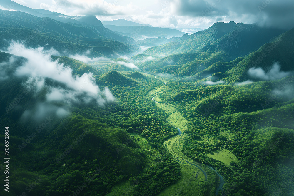 Breathtaking Aerial View of Untouched Wilderness