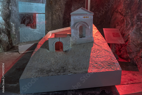 Model of the Mausoleum of Justus and his Family in the Museum Caveat Bet She`arim National Park in Kiryat Tivon, Israel.
 photo