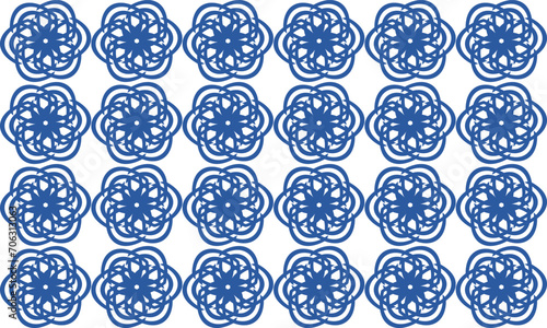 blue sakura flower repeat pattern, replete image, design for fabric printing 