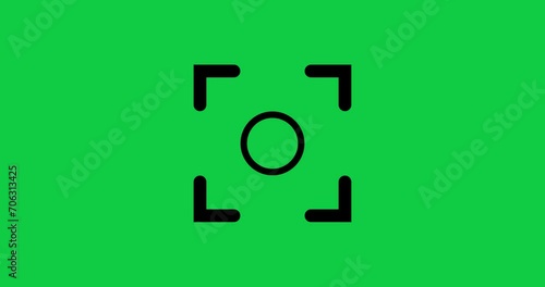 Focusing, Capturing Image Animation. Photography And Videography Flat Design. 4K High Quality Green Screen Video. Transparent Background.