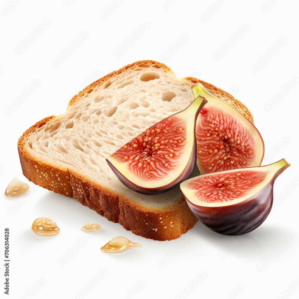 slice of bread with figs on transparent background created with Generative Ai slice of bread with figs on transparent background created with Generative Ai