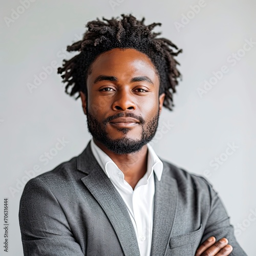 Cheerful Successful African American Millennial, White Background, Illustrations Images