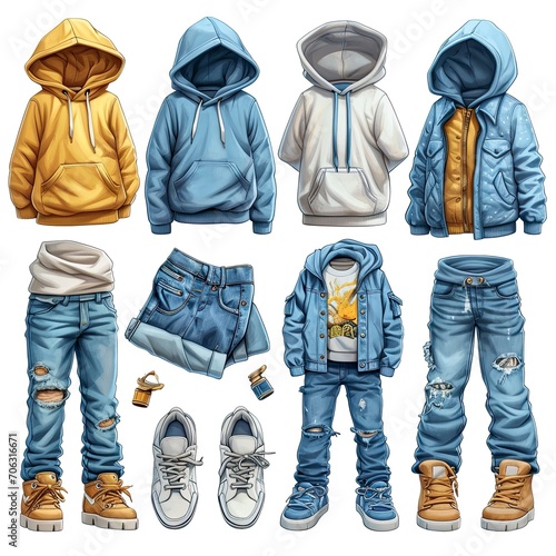 Childs Clothing Accessories Footwear Sweatshirt, White Background, Illustrations Images