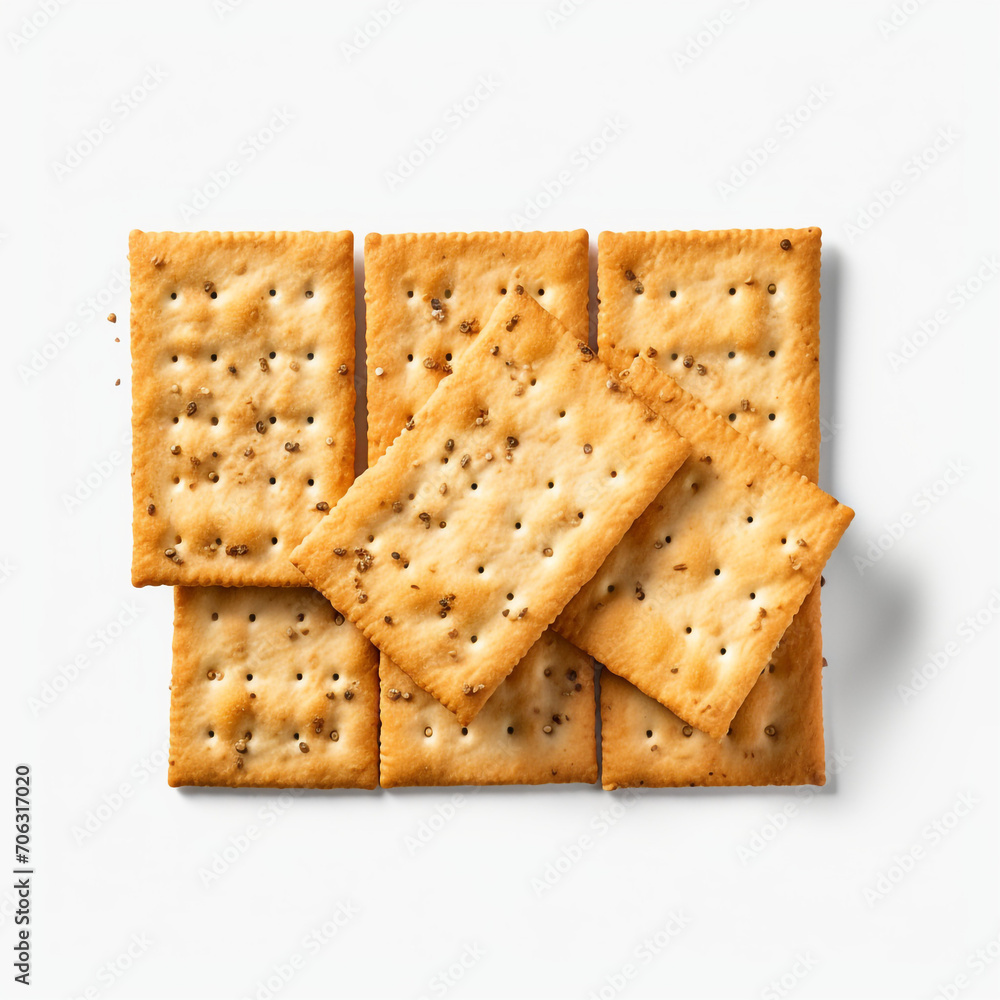 top view photography of a cracker isolated on a transparent background created with Generative Ai top view photography of a cracker isolated on a transparent background created with Generative Ai